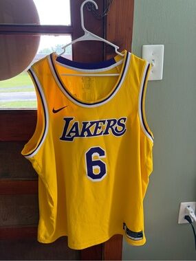 Nike Yellow & Purple Los Angeles Lakers #6 Jersey